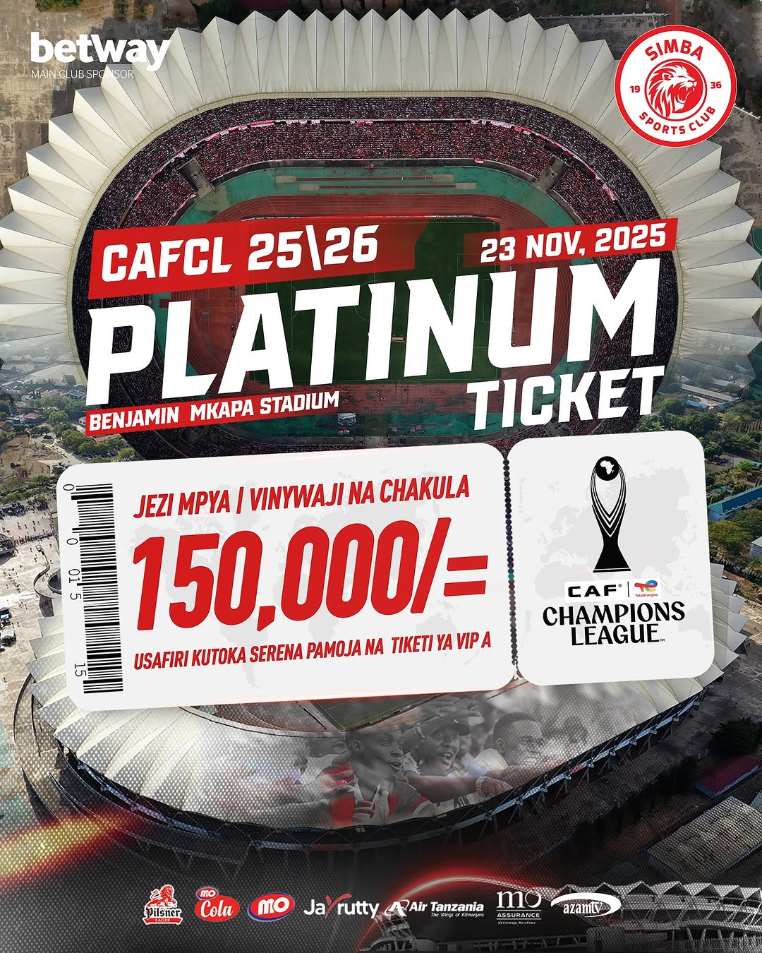 Tiketi ya Platinum kwa Mechi ya CAFCL