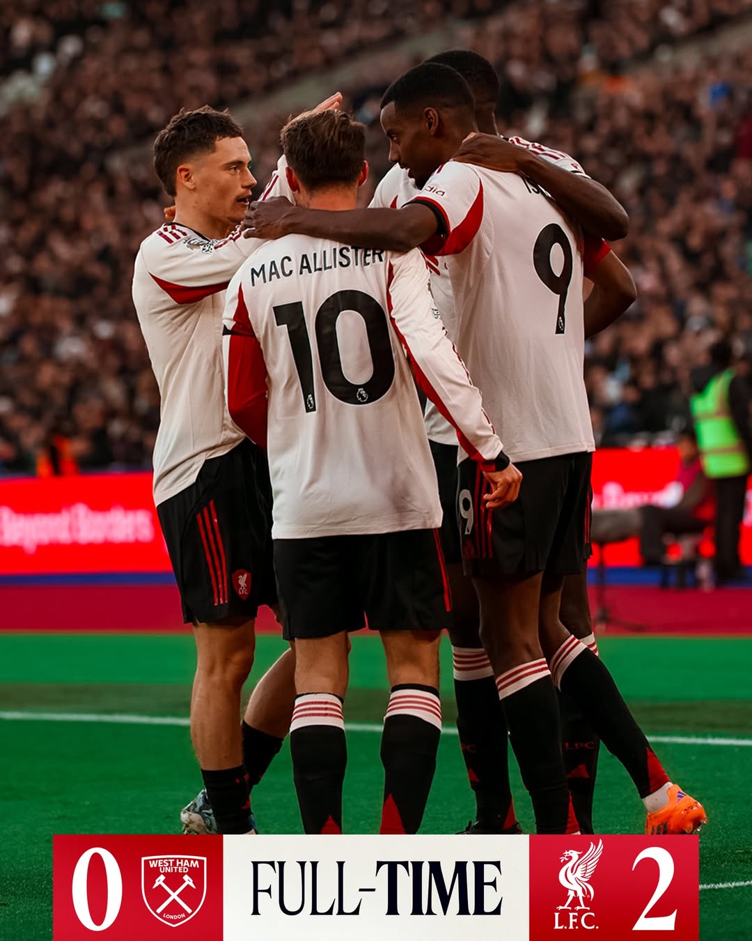 Liverpool Wafunga Milango kwa West Ham