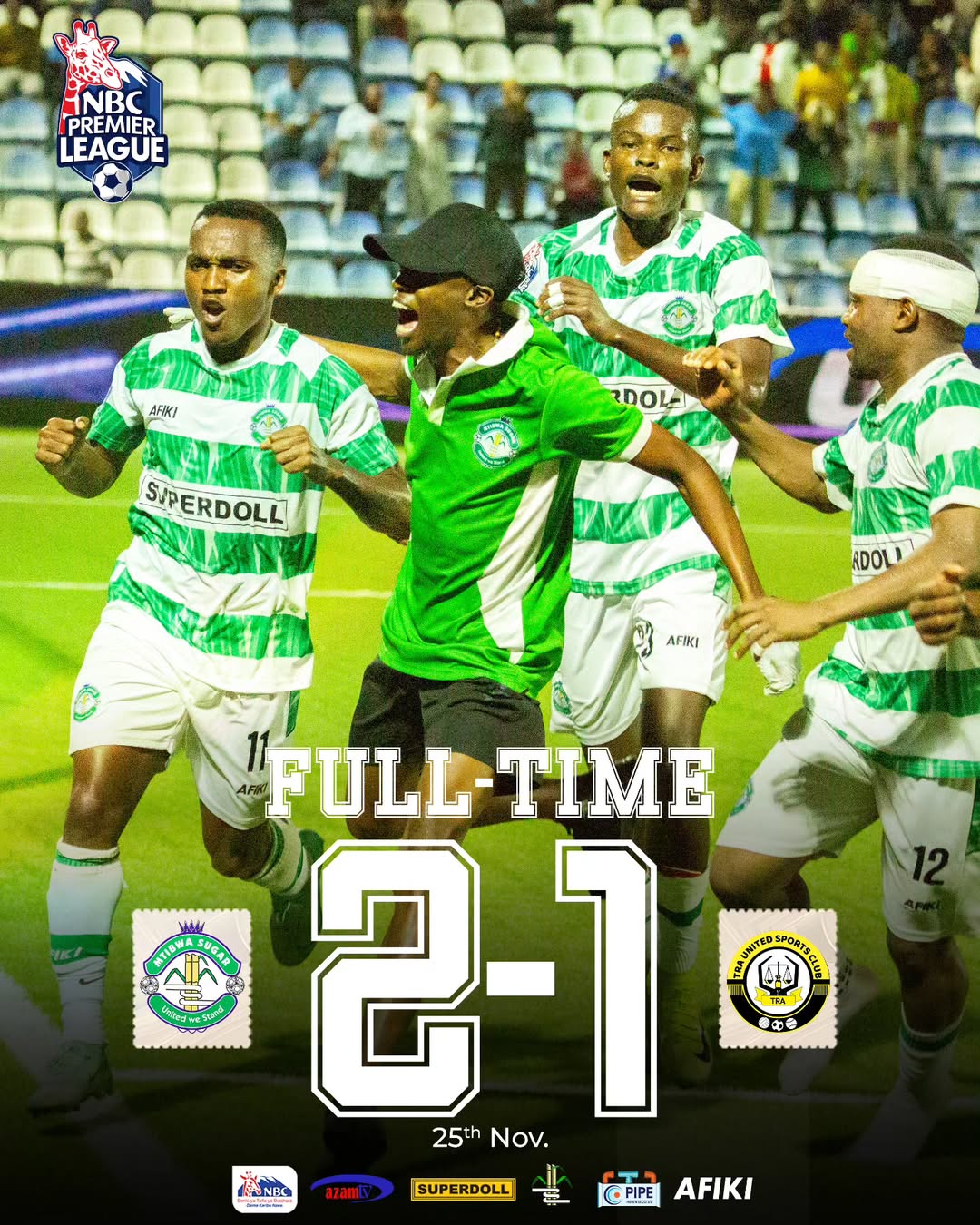 Matokeo ya Mechi ya Mtibwa Sugar dhidi ya TRA United