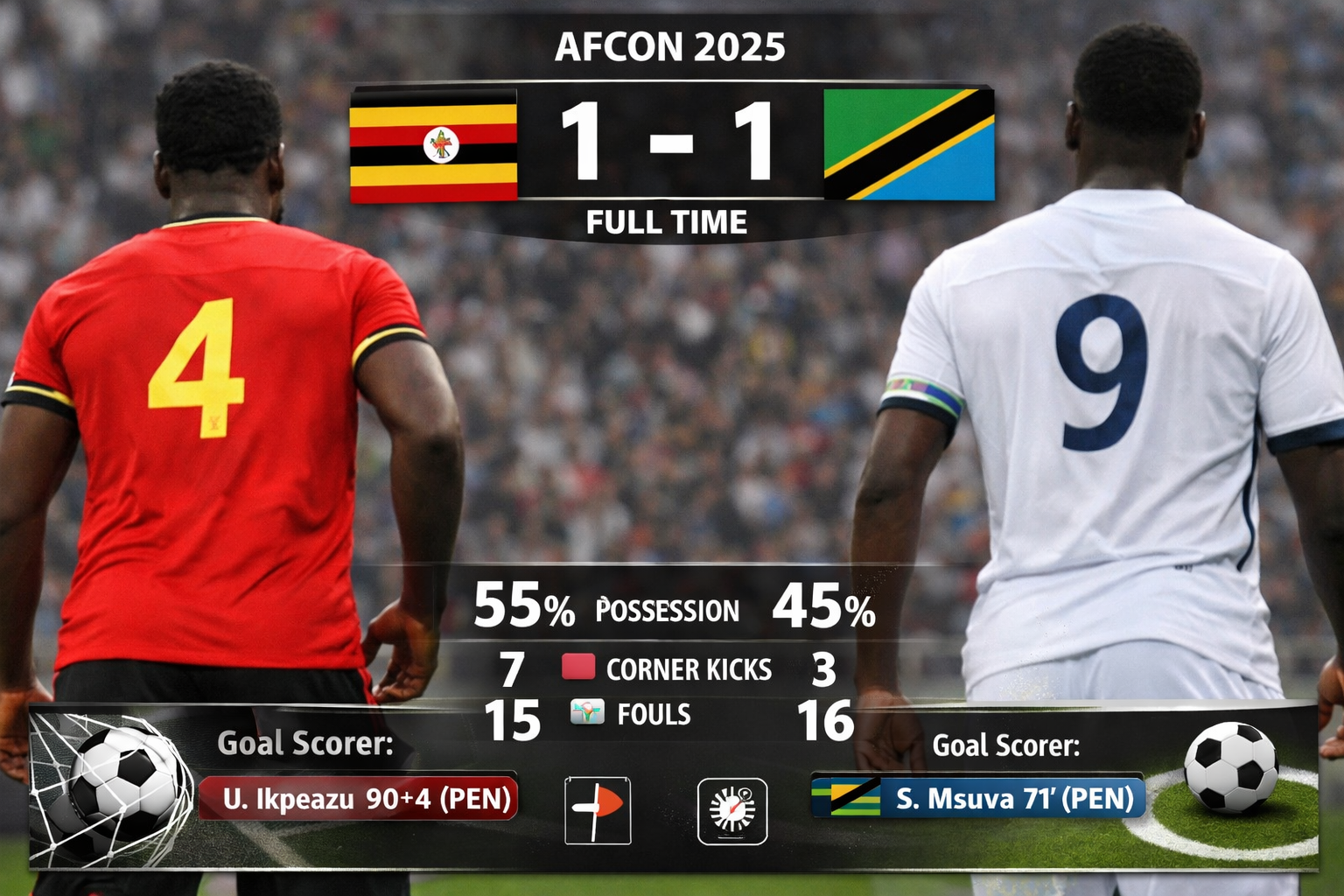 Sare ya 1-1 Uganda vs Tanzania