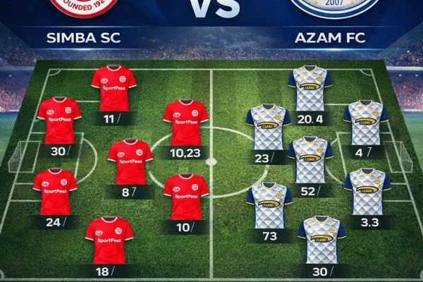 Kikosi cha Simba vs Azam