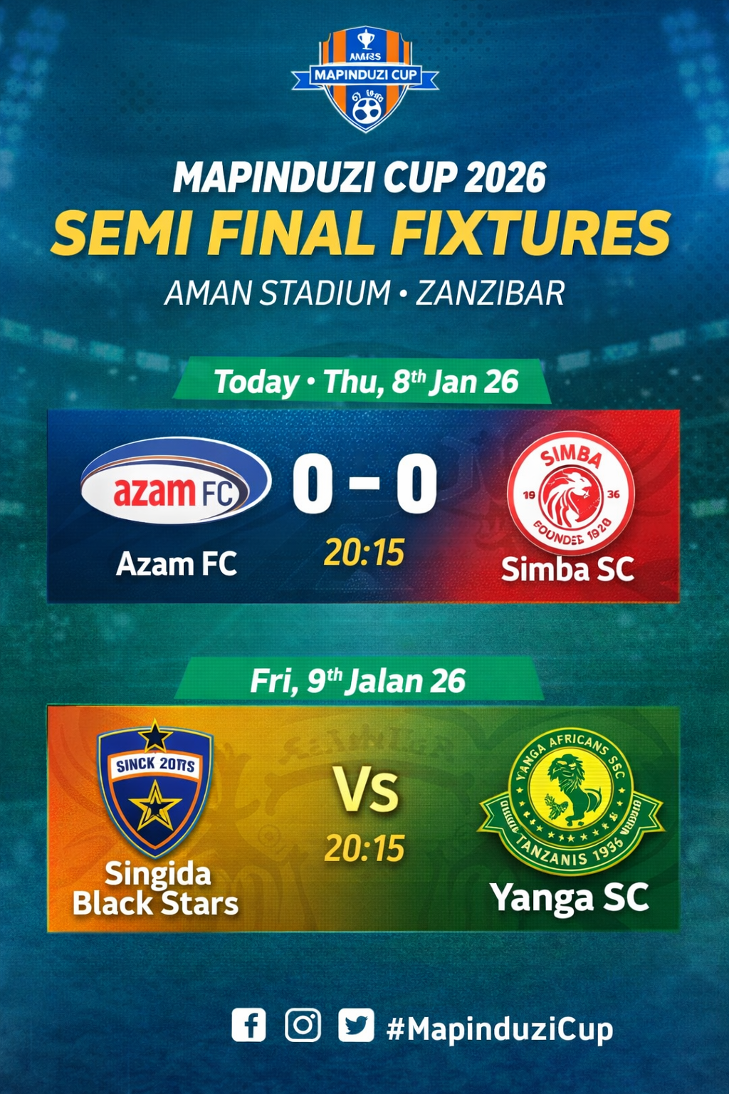 Ratiba ya Yanga SC Mapinduzi Cup 2026