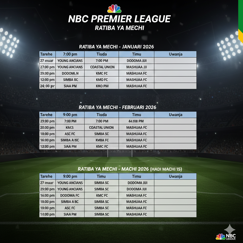 RATIBA YA NBC PREMIER LEAGUE