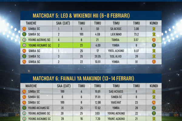 Ratiba ya klabu bingwa afrika