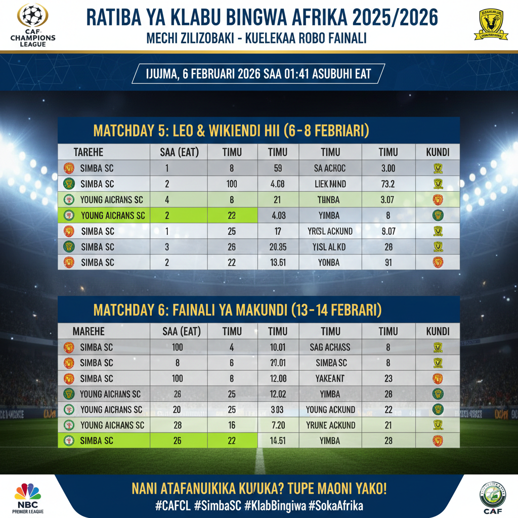Ratiba ya klabu bingwa afrika