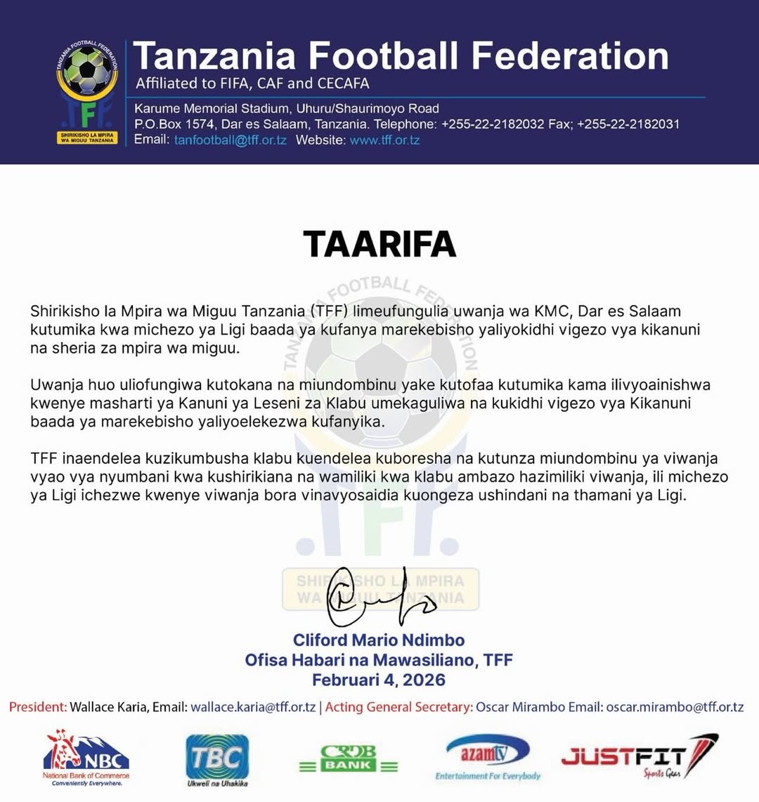 TFF Yaufungulia Rasmi Uwanja wa KMC