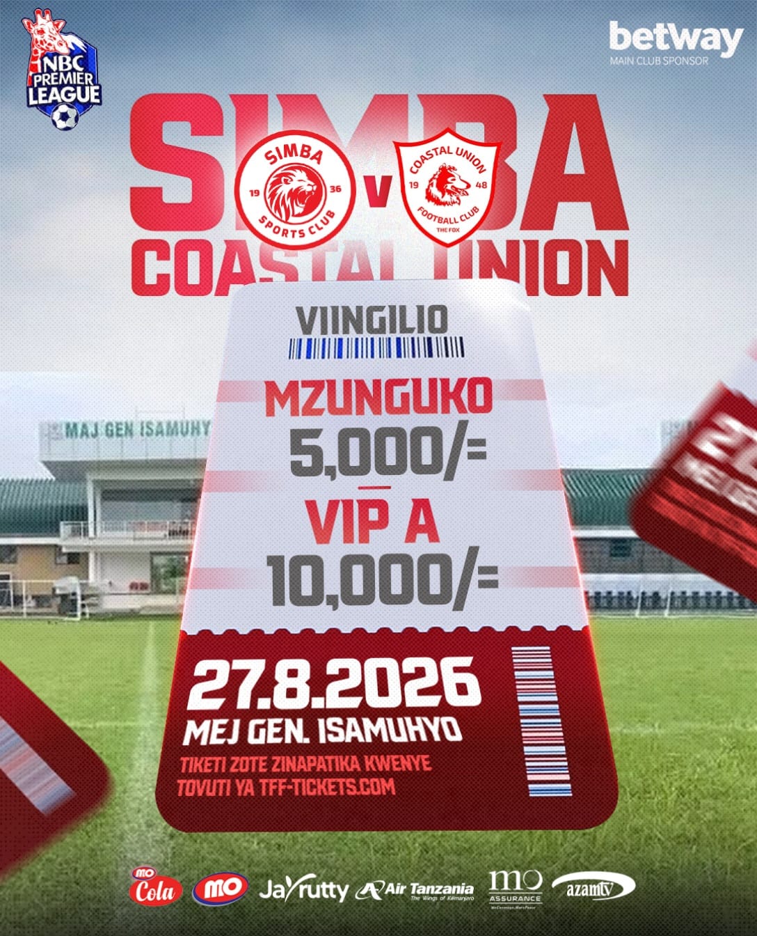 Kiingilio Cha Mechi ya Simba SC Vs Coastal Union