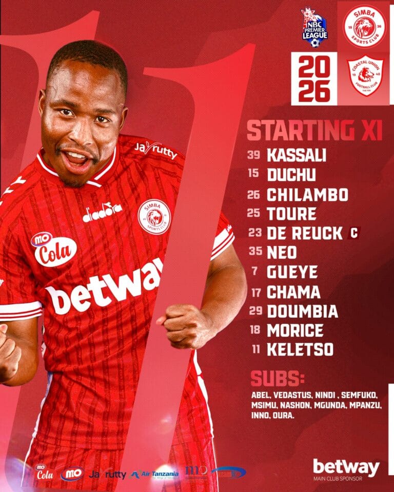 Kikosi Cha Kwanza Cha Simba SC Dhidi Ya Coastal Union